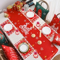 Ensemble de 8 napperons de table flocon de neige et sous-verres de boissons napperons de noël tapis de tasse pour table à manger