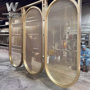 Conception <span class=keywords><strong>de</strong></span> cloison <span class=keywords><strong>de</strong></span> hall d'entrée moderne et luxueuse sur mesure, séparateur en métal, hauteur réglable, cloison <span class=keywords><strong>de</strong></span> pièce, écrans en acier inoxydable découpés au laser - Product Image 1