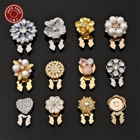 KUNSHUO Fabricant de boutons – Cache-boutons fantaisie en métal en forme de cœur, clip floral, cache-boutons personnalisés pour chemises féminines
