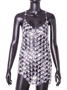 Minivestido <span class=keywords><strong>de</strong></span> malla con pedrería y cadena corporal hueca con cristales <span class=keywords><strong>en</strong></span> forma <span class=keywords><strong>de</strong></span> gota <span class=keywords><strong>de</strong></span> agua para mujer, estilo europeo americano, para discoteca, cubre <span class=keywords><strong>bikini</strong></span> - Product Image 6