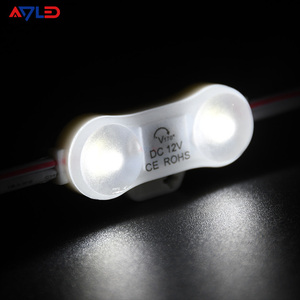 Chip Ultrasónico Blanco Cálido de 24 V, 2 Módulos, 0.72 W, 170 °   Lente LED para módulos de letreros, exterior, impermeable, blanca, IP68, módulo para letras de canal. - Product Image 1