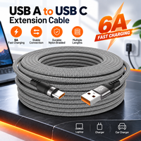 Kabel Data Charger HP Xput 1M 1.5M 2M 3M 5M 8M 6A 66W USB a ke Type-C Type C USB C Kabel Data Pengisian Cepat untuk Ponsel
