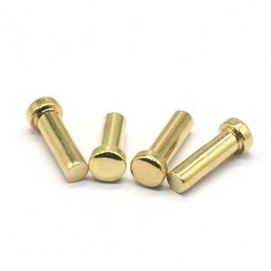 Rivets pleins en acier allié à tête en laiton, norme ISO, finition brillante, tailles personnalisables, robustes, à haute capacité de charge, à tête bombée industrielle - Product Image 6