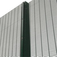 Clôture de sécurité antivol 358 en treillis métallique noir galvanisé et recouvert de PVC, anti-escalade, soudé, pour hôpital, diamètre de fil 4,0 mm