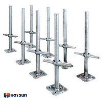Base de vérin réglable galvanisée pour échafaudage de construction, support de nivellement de hauteur, capacité 800 kg
