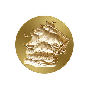 Cabezas de sello de cera de latón con diseño redondo en relieve para sellar sobres y decorar cuadernos - Product Image 3