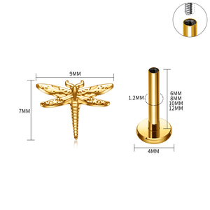 Vente en gros de clous d'oreille en titane G23 ASTM F136 16G à filetage interne, pour piercing labret, tragus, hélix, daith, bijoux de piercing corporel tendance - Product Image 2