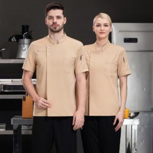 2 botones elásticos chinos hombres mujeres Unisex cocina restaurante Baker Cafe cocina Chef camisa chaqueta cocinero uniforme abrigo - Product Image 6
