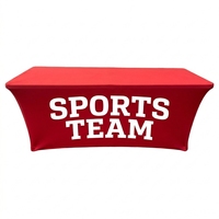 Housse de table rectangulaire personnalisée en tissu polyester pliable, imperméable et écologique de 6 pieds avec œillets pour événements promotionnels