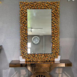 Top Quality Silver Brown 2 Colors Wall Decor WXM-1051 Silver Large <strong>Crystal</strong> Wall <strong>Mirror</strong> - Product Image 1