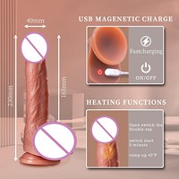 Automatischer Stoß- und Heiz-Dildo mit G-Punkt-Vibrator, Sexspielzeug aus Silikon, Stimulator mit superstarkem Saugnapf
