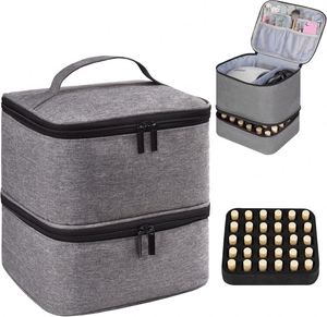 Free Sample Outdoor Carrying Manicure Tools Travel Cosmetic <b>Organizer</b> Removable Divider Double Layer <b>Nail</b> <b>Polish</b> Storage Bags - Product Image 1
