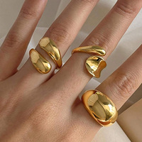 Moderne 18K Vergoldete Zirkon-Ringe für Frauen mit Unregelmäßigem Ovalem Hohldesign für den Täglichen Gebrauch GaoDian Marke