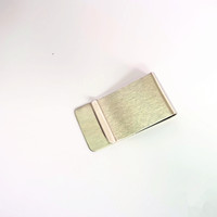 Portefeuille en métal élargi avec pince à billets sculptée en laiton plaqué or et pince à signet en acier inoxydable outil EDC extérieur