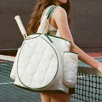 Sac de raquette de padel personnalisé avec logo, 30 à 40L, noir et or, en nylon, avec compartiment thermique et rangement pour chaussures, pour le sport