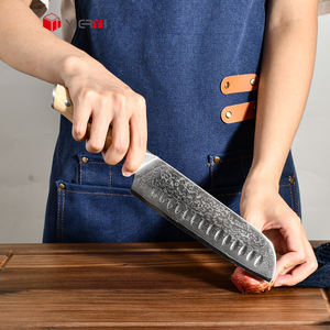 Juego de 6 cuchillos de cocina Santoku de Chef de acero de Damasco japonés OEM con 67 capas y varilla afiladora de cuchillos - Product Image 2