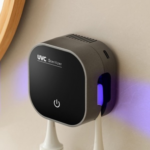 Support mural stérilisateur de brosses à dents double fente portable UVC avec logo personnalisé pour couples - Product Image 6