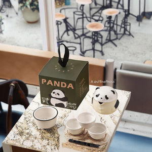 Service à thé portable en céramique vintage créatif Panda Kung Fu avec théière et tasse – Cadeau idéal pour une activité rapide avec les invités - Product Image 3