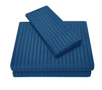 Parure de lit de luxe pour hôtel, housse de couette king size, rayures de 3 cm, linge de lit 100% polyester, draps et housse de couette