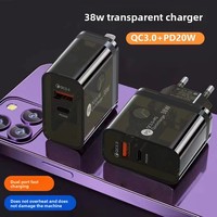 Adaptateur de charge rapide intelligent PD 38W pour téléphone portable, chargeur multi-compatible USB PD 5V3A