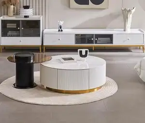 AJJ WH302 table basse en marbre moderne taille simple appartement loisirs plusieurs tables ensemble complet de combinaison de meubles