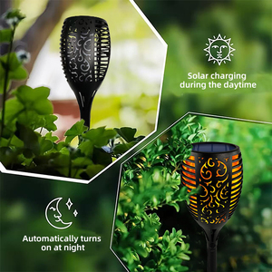 Lampe torche solaire extérieure étanche IP65 à 96 LED, avec batterie au lithium et capteur de contrôle, clignotante, pour aménagement paysager et jardin - Product Image 5