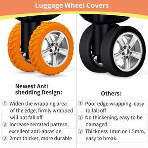 Nouvelles protections de roues de valise en silicone améliorées, lot de 8 - Product Image 2