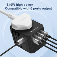 Wontravel Adaptateur de Voyage Universel International avec 2 Ports USB et 3 Ports Type C, Prise Électrique Chargeur Convertisseur Secteur