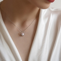 Collier avec pendentif en perle vintage pour femme, design de mode de luxe personnalisé, chaîne S925