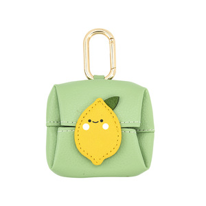 Portable Rectangle PU Leather <b>Mini</b> <b>Pouch</b> Keychain with Snap Fastener Square Design for Earphones and Lipstick - Product Image 6