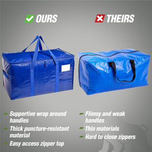 Bolsas móviles de gran capacidad para trabajo pesado Bolsas móviles de almacenamiento tejidas Pe Pp con cremallera - Product Image 6