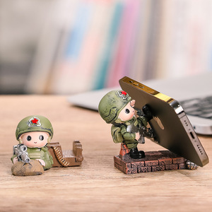 Figura de Soldado Militar Ruijie, Artesanía de Resina, Soporte para Teléfono, Decoración de Escritorio de Oficina, Regalo para el Día Nacional - Product Image 4