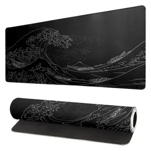 300*800mm deniz dalgası büyük Mouse Pad genişletilmiş Mat masa pedi 3mm kalın uzun kaymaz kauçuk taban fareler Pad ev ofis için oyun