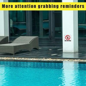 Señal de Seguridad de Prohibido Bucear, Advertencia de Aguas Poco Profundas, Tablero de PVC Adhesivo, Etiqueta de Seguridad para Piscina, Alerta Visual - Product Image 3