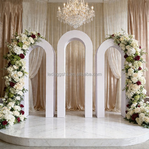 LEDA Factory Customized Wedding Arch Set <b>Backdrop</b> Wall White Pvc Acrylic <b>Backdrop</b> <b>Stand</b> For Party Decoration - Product Image 1