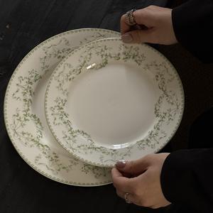 Retro Tender Green Bow Set Ceramic Ancient Style Breakfast Plate <b>Dessert</b> Plate - Product Image 2