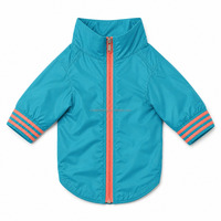 Veste coupe-vent pour chien, col cheminée, fermeture éclair sur le devant, résistante à l'eau, coupe-vent, légère, avec poignets rayés pour chiens de taille moyenne à grande