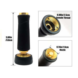 केडी उच्च दबाव 3/4 "पीतल समायोज्य स्प्रे नोजल भारी शुल्क स्प्रेयर/स्प्रिंकलर गन ब्लैक गार्डन कार फार्म और लॉन पानी के लिए - Product Image 6