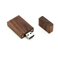 Jaster — clé usb en bois noyer personnalisé, support à mémoire de 8 go 16 go 32 go 64 go, lecteur flash avec logo en bois