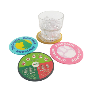 Promotional PVC Silicone Drink Coaster Custom Logo Round Cup Mat Non Slip Heat Resistant <b>Table</b> <b>Protector</b> Pad - Product Image 1