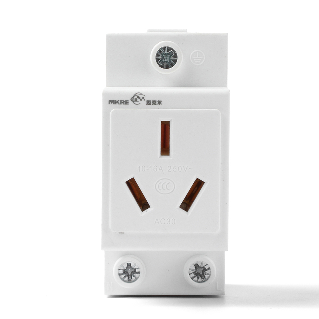 Factory Wholesale High Quality AC30 10A 3 Plug Din Rail Mounted Modular Switch Socket