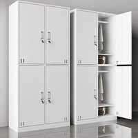 Armoires de rangement à 4 portes, armoires, placards, armoires à bagages pour employés avec serrures