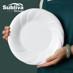 25cm round Torch Plate <strong>Dish</strong> with Plant Pattern Elegant and Stylish Tableware - Product Image 3
