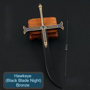 Espada negra de Dracule Mihawk de una pieza de 24CM, réplica de aleación de Zinc de Metal completo Yoru, decoración de escritorio coleccionable, regalo periférico de Anime para niño - Product Image 3