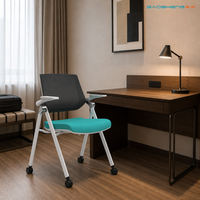 Chaise de conférence moderne en maille avec accoudoirs rabattables inclinables, chaise pliante pour la formation, idéale pour les écoles, les bureaux et les salles de réunion commerciales GS-G2401C