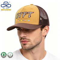 Casquettes de camionneur décontractées rétro à 5 panneaux avec visière incurvée et dos en maille, personnalisables avec logo brodé, pour hommes et femmes, fabriquées par OEM Hat Factory