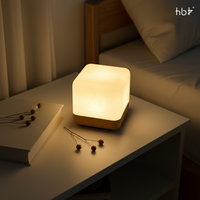 Lampe de nuit rechargeable avec logo personnalisé, design simple, carrée, ABS, de haute qualité, lampe de nuit intelligente à LED pour table