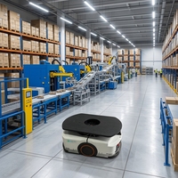 Robot AGV Laser SLAM 400KG untuk Pengambilan Barang ke Orang di Gudang E-commerce dengan Pengangkatan Otomatis