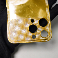 Dubai Hot Accept Fashion Design Luxury Metal Phone Back Diamond Zircon Pattern Phone case for iPhone Series