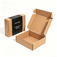 Boîtes d'expédition en carton ondulé en papier kraft naturel avec logo personnalisé imprimé et étui pour l'emballage et l'expédition de produits de beauté et de soins personnels